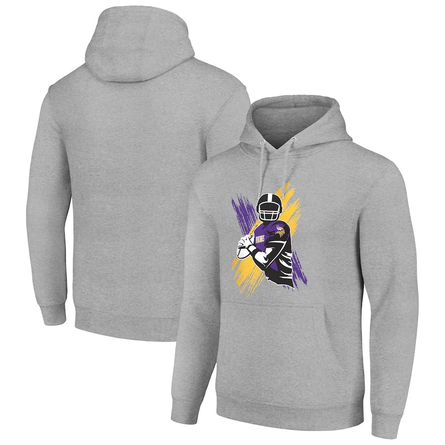 Men minnesota vikings grey 2024 NFL hoodie